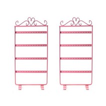 귀걸이 악세서리 정리대 정리함 보관대 보관함, 레트로 핑크 x 2개