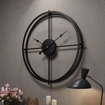 위플립 빈티지 무소음 카페 아날로그 예쁜 장식 시계, 블랙