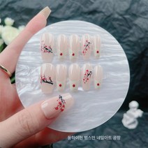 핸드메이드 광선치료 착용 매화꽃향기 오한 내국풍 네일 스티커 L62, XS