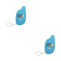 1/2/3/5 타이어 공기 압력 게이지 0-10BAR LCD 디지털 전자 키 체인 미터 수리 감지기 테스터 자동차 오토, 01 Blue 2PCS