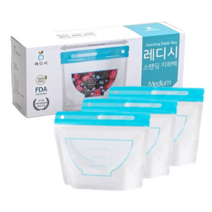 레디시 스탠딩 두꺼운 지퍼백 (다회용) 중형 900ml 18매입, 1박스