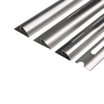 스텐 라운드 재료분리대(폴리싱 헤어라인) 4사이즈(8 10 12 15mm) 2.4M _몰딩 마루몰딩 바닥타일 타일마감 마감재 꼼꼼이 코너비드 ㄱ자, 15mm, 스텐 헤어라인(무광)