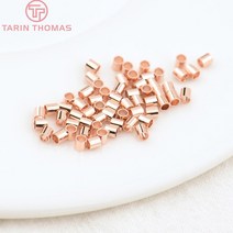33575g 1.5MM 2MM 2.5MM 24K 골드 컬러 황동 패스너 걸쇠 크림프 튜브 엔드 비즈 쥬얼리 결과 잠금 장치, [03] Rose Gold Color, [03] 2.5MM
