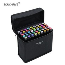 Touch five-24 색 펜 마커 세트 듀얼 헤드 스케치 브러시 그리기 만화 애니메이션 디자인 미술 용품, 02 24 Colors White