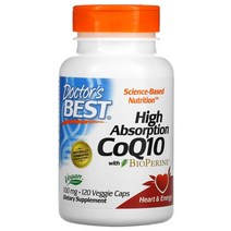 닥터스베스트 BioPerine 코큐텐 코엔자임큐텐 CoQ10 100mg 120식물성 캡슐, 100 mg, 360 개