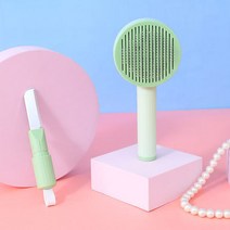 애완 동물 청소 탈수 빗 개 마사지 떠 다니는 머리 빗 제거 헝겊 인형 고양이 머리 빗 머리 셀프 청소 브러시 용품, 투인원제모빗(그린필드), 하나