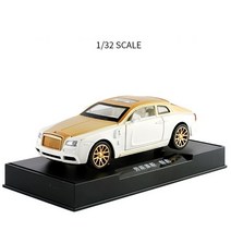 롤스로이스미니카 장식 모형 미니어처 1/32 롤스로이스 팬텀 자동차 장난감 금속 합금 바디 다이캐스트 모, 06 White with box