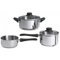 [스페인] IKEA ANNONS 냄비 세트와 팬 5 개 스테인레스 스틸, 단일옵션, 단일옵션