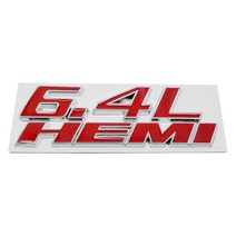 이자카야 일본 소품 인테리어 6.4L HEMI 자동차 스티커 3D 금속 후면 트렁크 사이드 엠블럼 배지 닷지 챌린저 크라이슬러 칼리버 여행 캐러밴 듀랑고, 02 Red