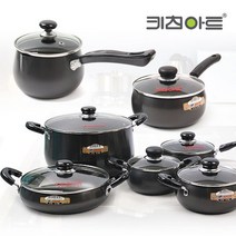 키친아트 키친아트 까망경질 가벼운 유리뚜껑 편수 양수 곰솥 전골 라면 찌개 냄비 13종, 11_까망경질냄비/곰솥28cm