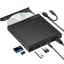 ROOFULL 외장 CDDVD +-RW 드라이브 USB 3.0 Type-C USB 포트 및 SD 리더 포함 휴대용 DVD CD ROM 버너 광학 디스크 드라이브 플레이어 리더 라이터 MacBook Pro Air iMac Windows 111087 노트북용
