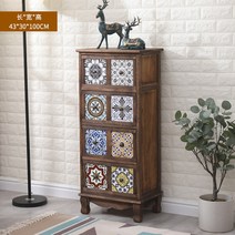 엔틱 빈티지 레트로 오리엔탈 프로방스 우드 콘솔 수납장 침실거실장 미니사이드협탁서랍장 거실 오디오 장식장, N