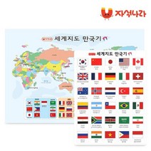 자석나라 세계지도 만국기 30개국, 단품