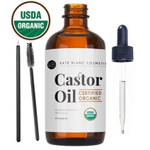 Castor Oil (2oz) USDA Certified Organic 100% Pure Cold Pressed Hexane Free, 1개