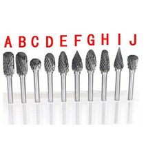 새로운 10pc 1/8 quot 생크 텅스텐 카바이드 밀링 커터 로타리 도구 버 더블 다이아몬드 컷 Dremel 전기 연삭, 기본