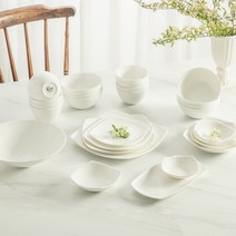 한국도자기 더셰프 사각 구성품 낱개 그릇 접시 모음, 8굽부