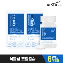 베스처 코랄칼슘 앤 마그네슘 비타민D 90정 2병 (6개월분)