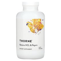 Thorne (쏜) Thorne 베타인 HCL & 펩신 캡슐 450정, 2개