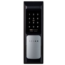 SSSAK AK-N102P(실버) 푸시풀도어락 무타공번호키 현관문도어록 카드키4개, A지역설치의뢰(보강판포함)