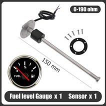 52mm 연료 레벨 게이지 0-190 옴 오일 탱크 레벨 표시기 연료 레벨 센서 포함 150mm 200mm 250mm 300mm 350mm, 협력사, BS 150mm