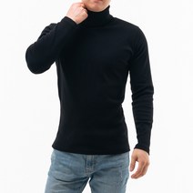 제이오 슬림핏 목폴라 무지 티셔츠