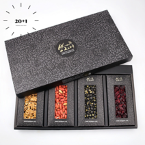 선물 추천 실속 견과류 4종 설 명절 세트 견과 건과일 무첨과물 호두 볶음땅콩 검은콩 크랜베리 + 명품 쇼핑백 20+1