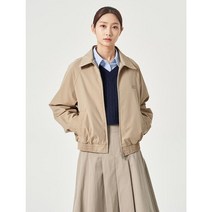 [에잇세컨즈] 코튼 숏 집업 자수 점퍼 베이지 (323239EY1A)