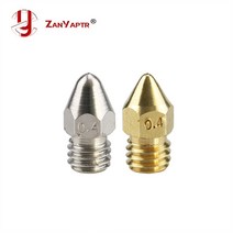 ZANYAPTR 10pcs Zortrax M200 노즐 0.3 / 0.4 0.5/0.6mm 황동/스테인레스 스틸 보어 3.5mm 나사산 M6 프린, 04 Brass 0.5