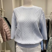 라티움 NC05 꽈베기 봄니트티 칠부소매 라운드니트티 T2313SW30