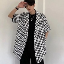 여름 반팔 셔츠 남성용 느슨한 얇은 아이스 실크 셔츠 트렌디하고 잘 생긴 탑