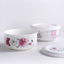 레트로 주방용품 본차이나 도자기 뚜껑찬통 중, 에일린
