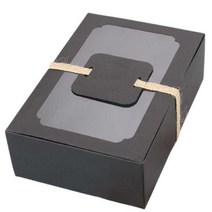 12개 크리스마스 웨딩 파티 생일 선물 포장 상자 투명 사탕 케이크 쿠키 장식 박스, 01.., 01.22x15x7cm, 03.검은색
