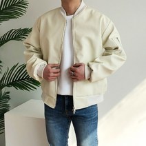 레더 포켓 블루종 항공 봄버 MA-1 자켓