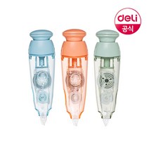 델리 노크식 수정테이프 원터치 화이트 리필 포함, 그린(EH363)