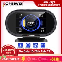 KONNWEI KW206 OBD2 온보드 컴퓨터 자동 자동차 디지털 컴퓨터 디스플레이 OBD 2 스캐너 연료 소비 수온, One Color_One Size, One Color_One Size, 한개옵션0