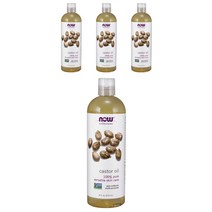 나우푸드 캐스터 오일 퓨어, 473ml, 4개