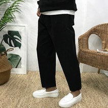 이루네 남자 면 워싱 세미와이드 겨울 기모 바지