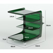 트레이 카트 아크릴트롤리 틈새 웨건 이동식, 11. 진녹색 B타입