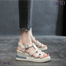 PingKe 여자여름샌들 3cm (2색)여성슬리퍼 발편한웨지힐 스트랩샌들 미끄럼