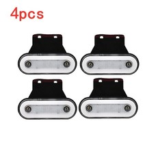 12V-24V 트럭 사이드 마커 라이트 LED 트레일러 조명 리플렉터 버스 밴 클리어런스 조명 Isuzu 용 DAF 트, 한개옵션1, 02 4Pcs white A