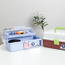 3단 공구 박스 (버건디)