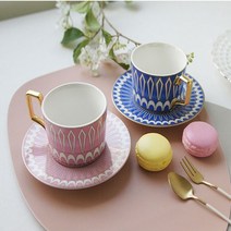 W5E8567JW 라떼잔 머그잔 머그컵 스페셜 웨지우드 파스텔 앤틱 카푸치노잔 홍차잔 찻잔 디자인 고급 유럽풍, 핑크