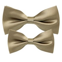 타이타이 베이지 실크 칠 새틴 솔리드 아빠와아들 매칭 보타이 세트 CP3427