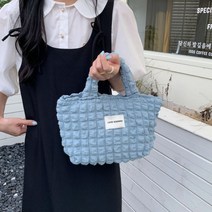 데일리 보들보들 포인트 겨울 퍼 가방데일리 편안한 파스텔 와플 가방 캐주얼 버블 여성가방