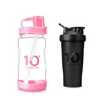10도씨 허벌라이프 1L빨대물통+ 600ML쉐이커보틀, 빨대물통핑크+쉐이커보틀블랙
