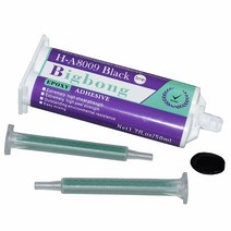 1:1 에폭시 수지 접착제 블랙 구조용 2 액형 AB 강력한 정적 믹서 혼합 노즐 개 포함 50ml, 한개옵션0
