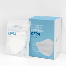 국내생산 피부트러블 없는 바디앤 KF94 새부리형 마스크 대형 50매, 화이트