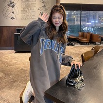 제이제이헤라 TEXAS 기모 후드 원피스 오버핏 원피스 박스원피스 gho1