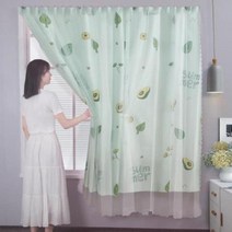 간편설치 작은창문 벨크로 찍찍이 이중커튼