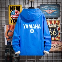 형광색 오토바이 바람막이 혼다 야마하 바람막이 자켓 라이딩, Blue Yamaha 525 단일 레이어